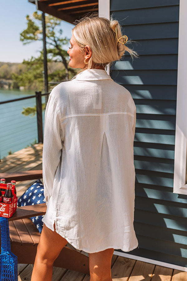Spark Of Love Button Up In White