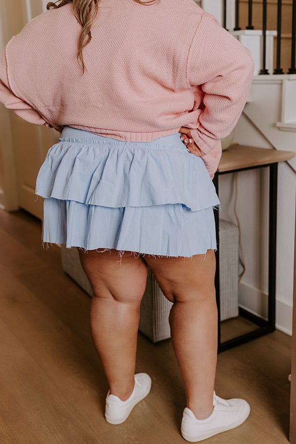 Exchanging Stories Skirt In Sky Blue