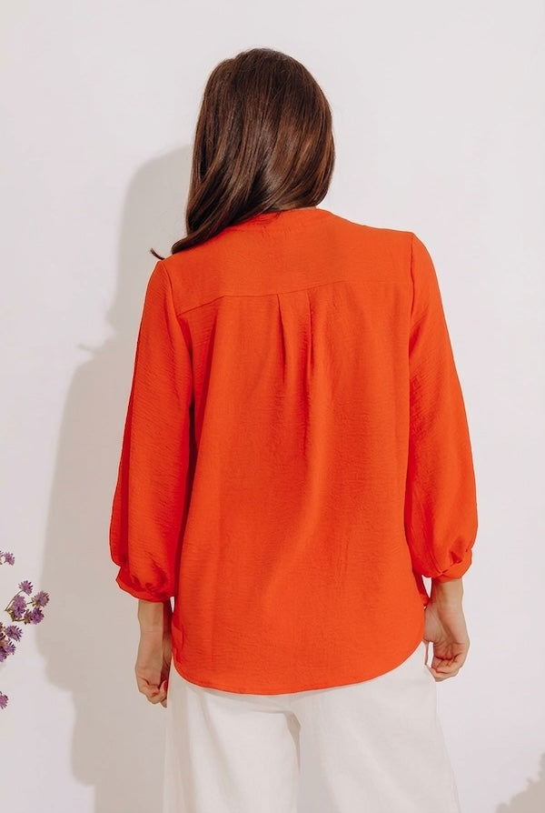 Casual Moment Shift Top in Tangerine