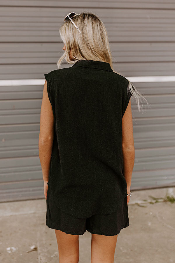 Perfect Match Linen-Blend Button Up