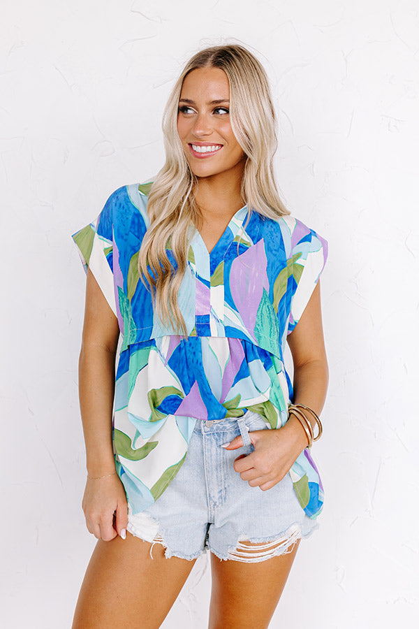 On The Brightside Shift Top in Royal Blue