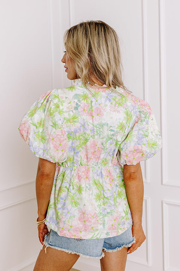 Brunch In Maui Floral Babydoll Top