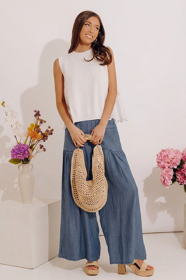 Brunch On The Coast Eyelet Top