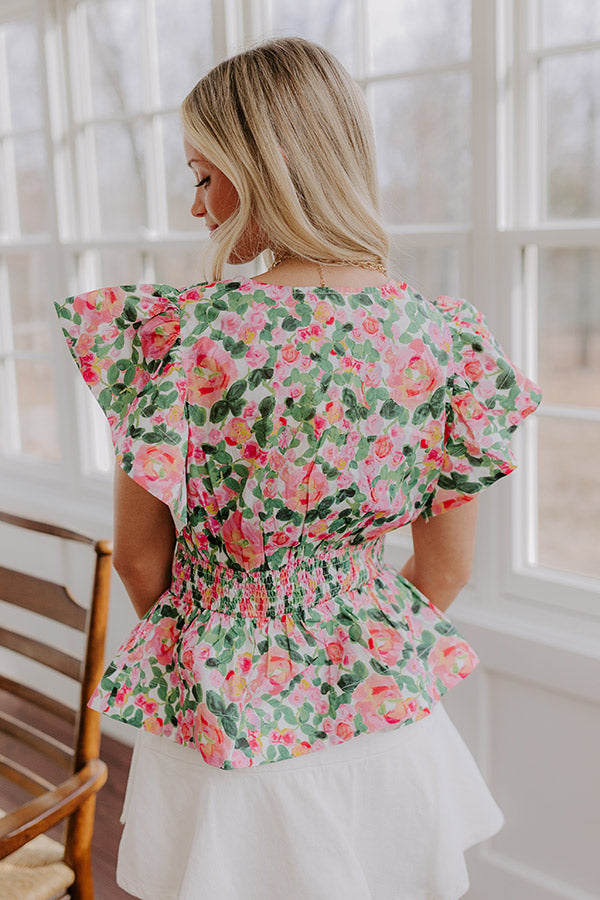 Rose Garden Dreaming Peplum Top