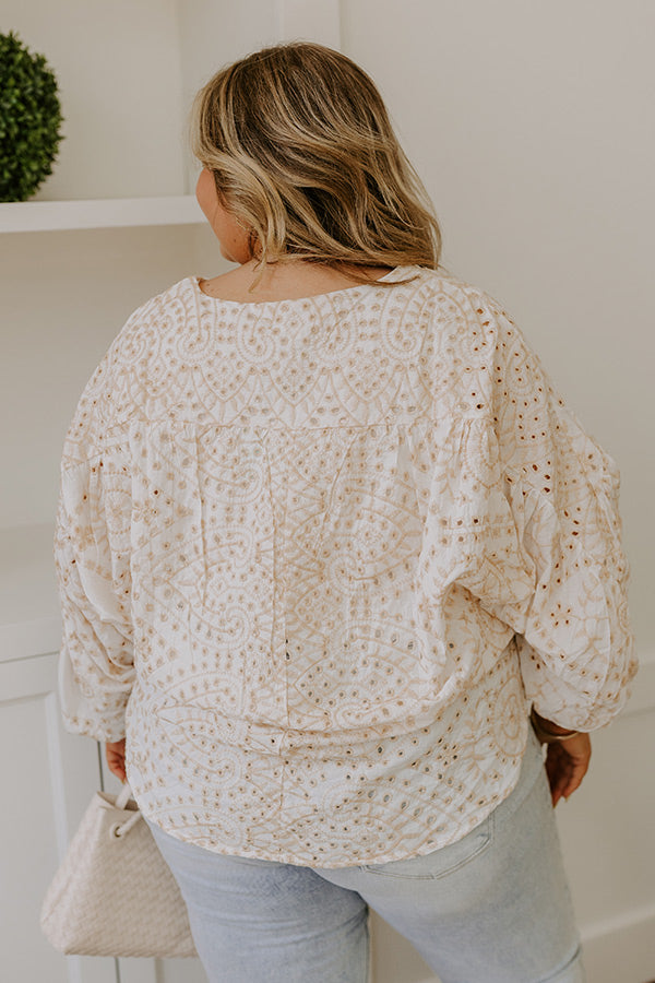 Boho Cutie Eyelet Top Curves