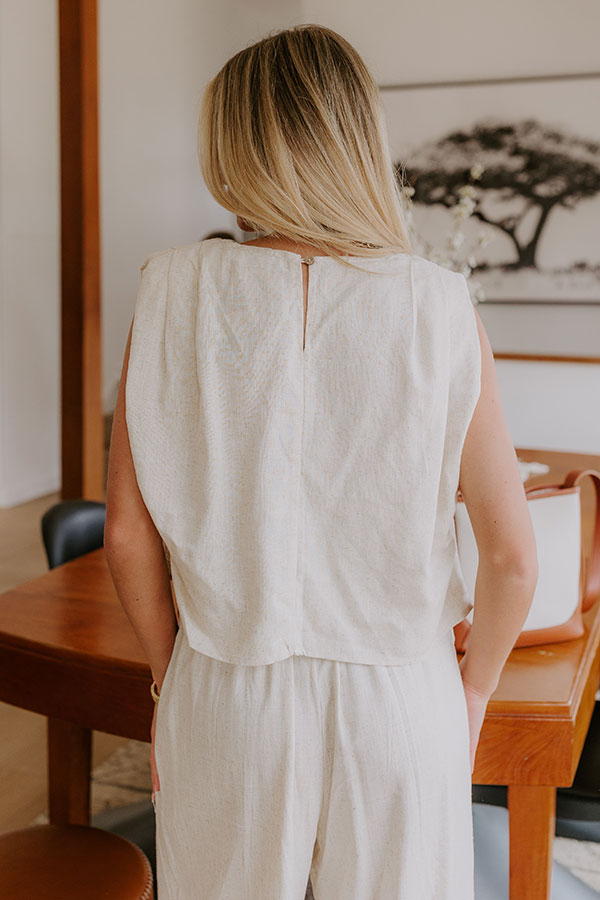 Boardwalk Stroll Linen-Blend Top