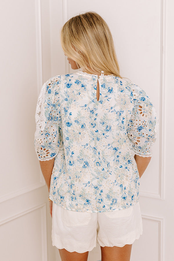 Darling Glance Floral Eyelet Top