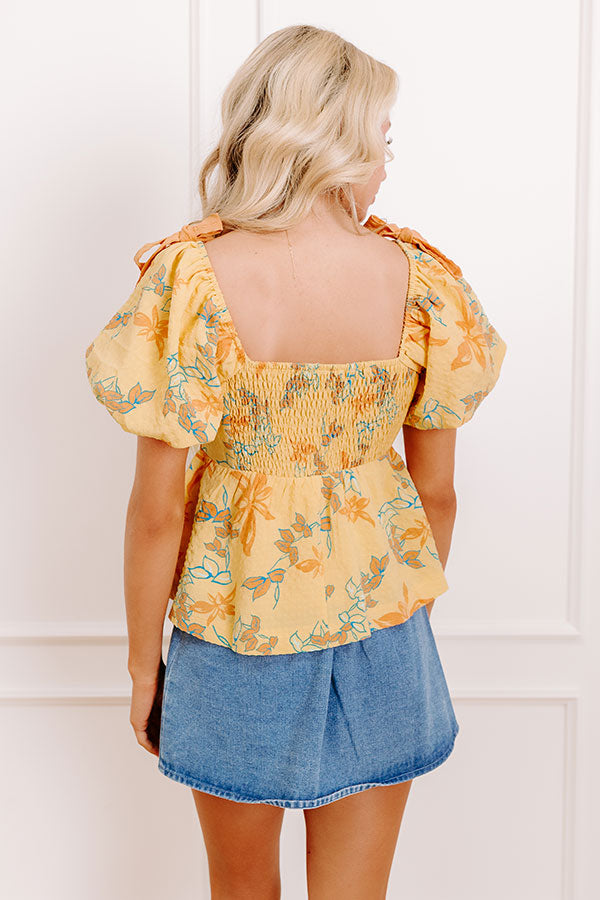Sunny Disposition Floral Peplum Top