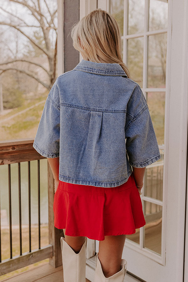 First Class Chic Denim Button Up
