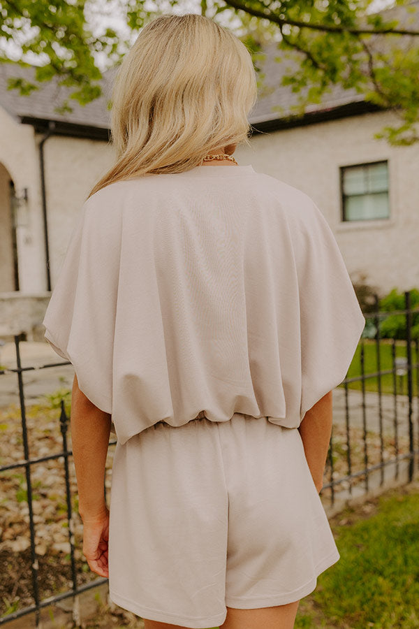 Everyday Chic Bubble Top in Taupe
