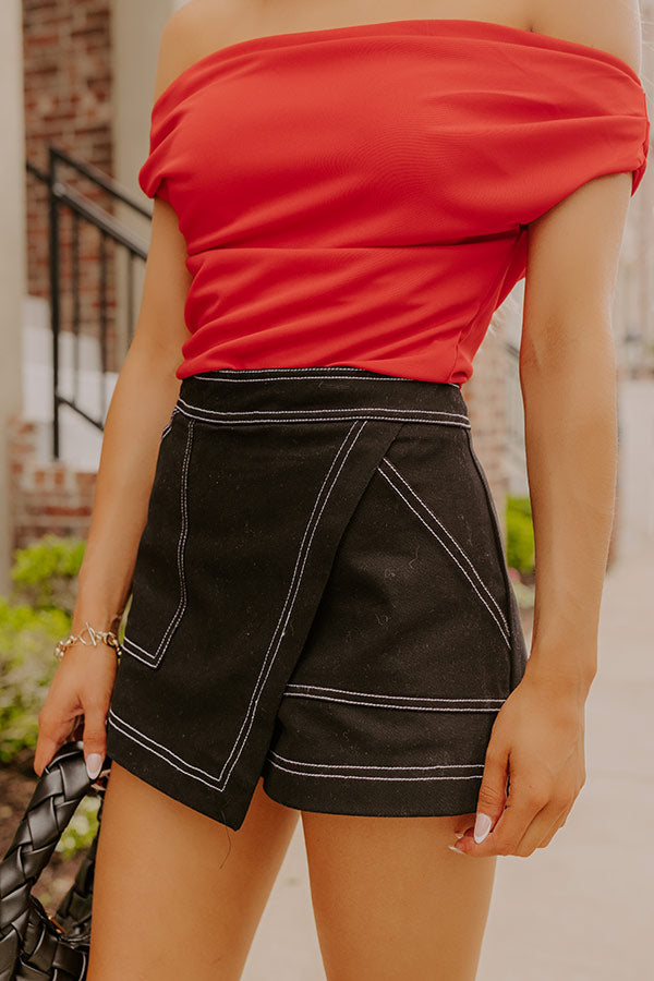 The Zailey High Waist Skort in Black