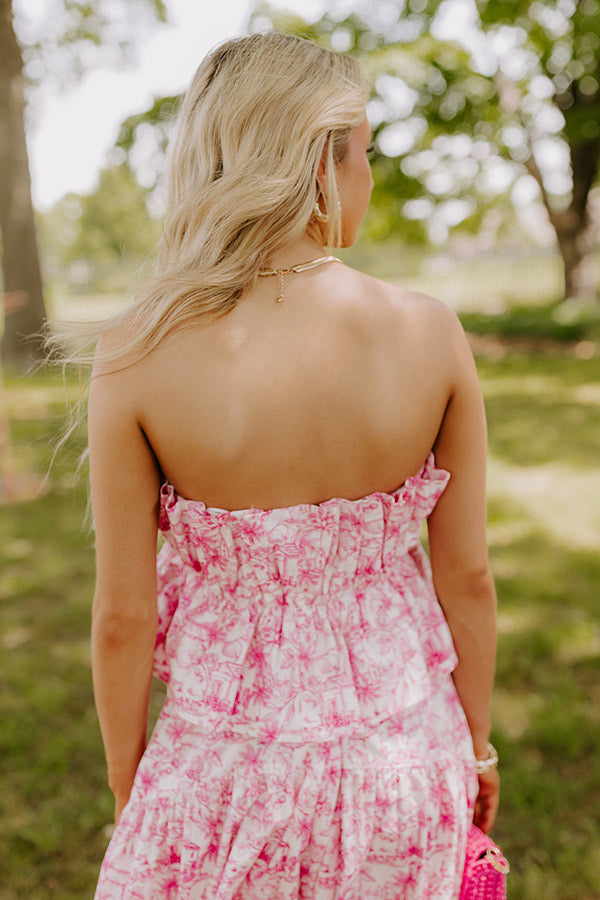 Villa Charm Pleated Top In Pink