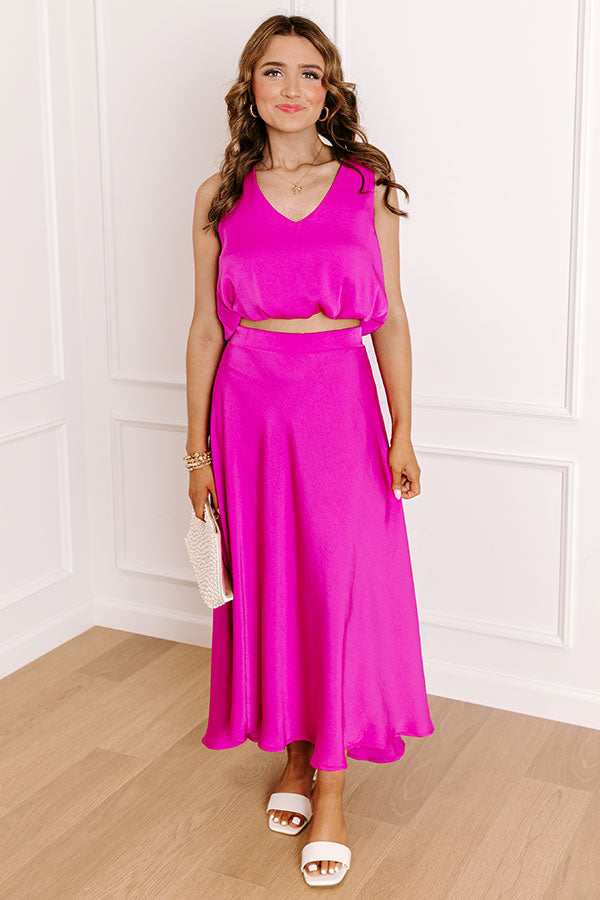 Skyline Chic Bubble Crop Top in Orchid