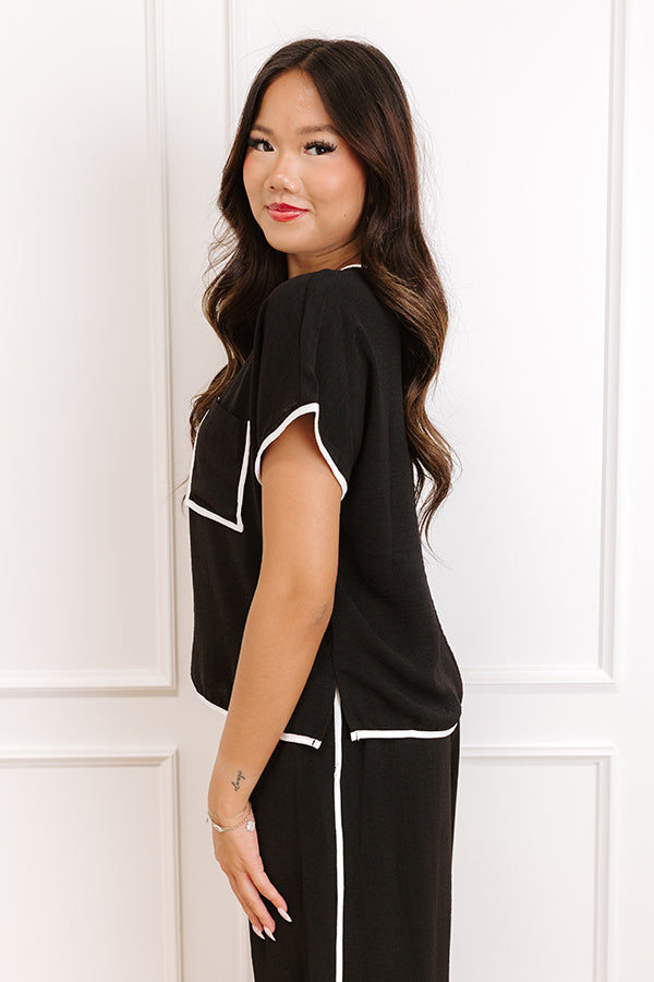 Upper East Ease Shift Top In Black
