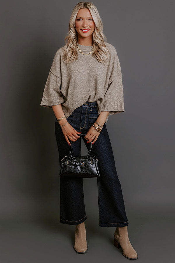 Daydream Knit Sweater Top in Mocha