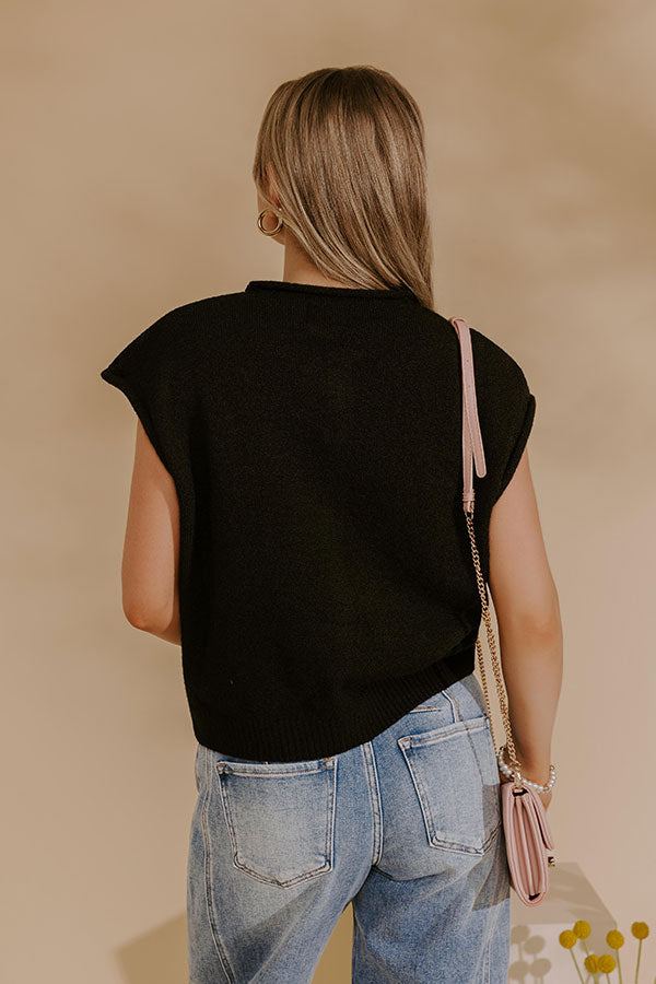 Bound In Style Knit Top in Black