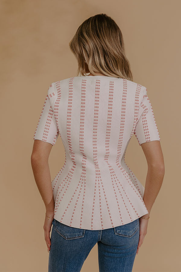 Everyday Chic Knit Peplum Top in White