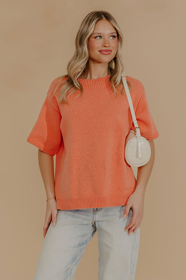 Sweet Spring Knit Sweater in Coral