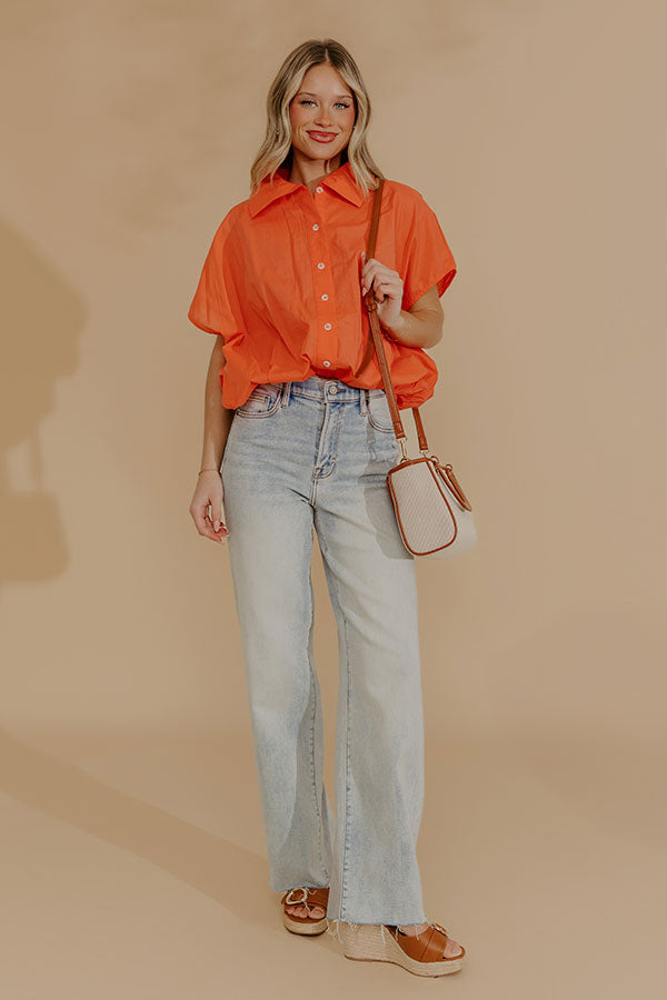 Cheerful Mood Button Up Top