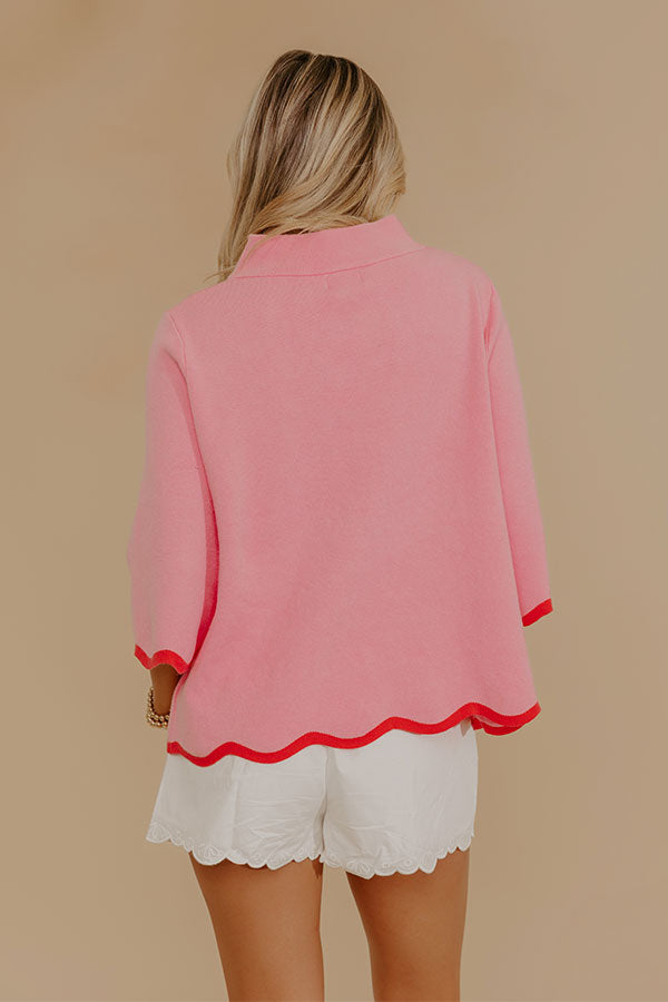 Sweet Day Knit Top in Pink