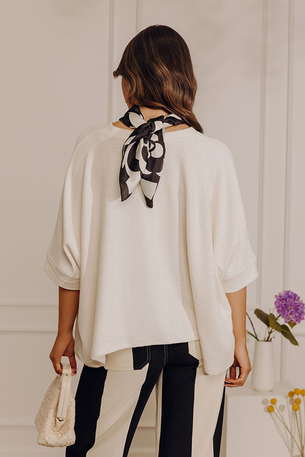 Casual Chic Cutie Oversized Knit Top in Cream