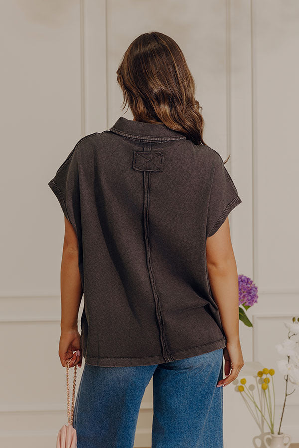 Downtown Ease Vintage Wash Tee in Vintage Black