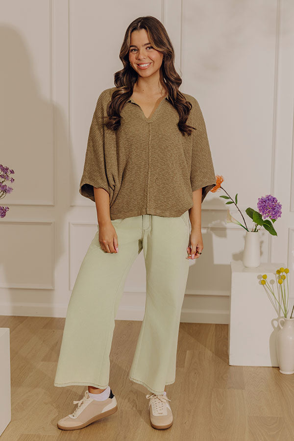 Fresh Take Knit Top in Martini Olive