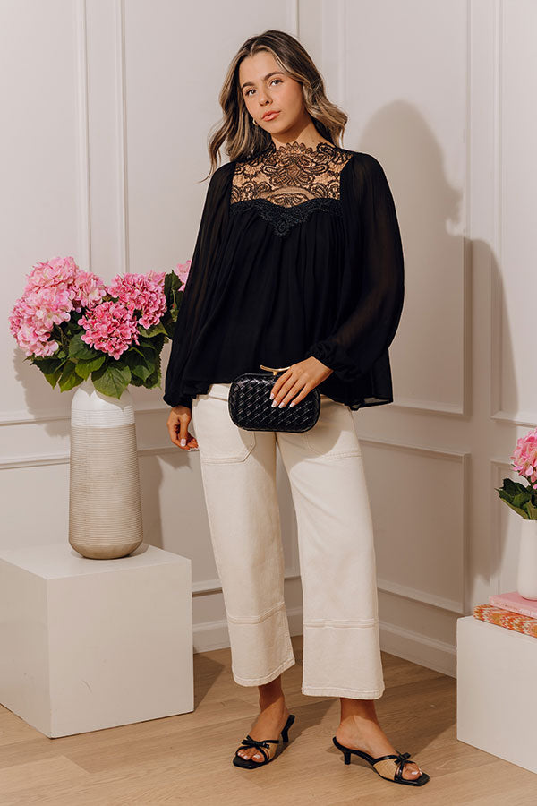 Poise And Polish Chiffon Top in Black
