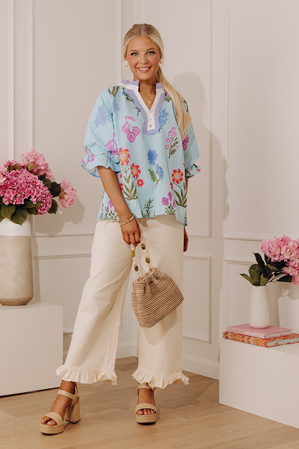 Wildflower Meadows Seersucker Shift Top