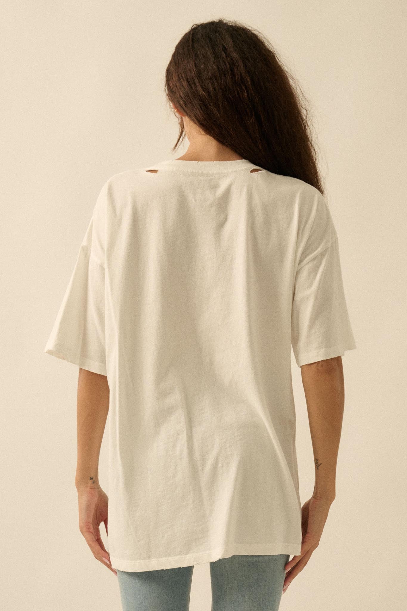 Burger Time Distressed Oversize Graphic Tee