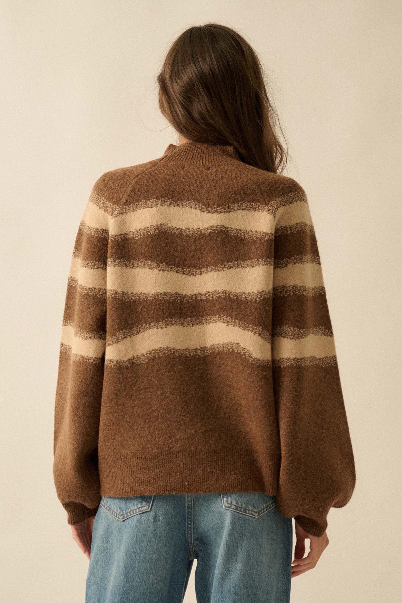 Stroke of Genius Striped Jacquard-Knit Sweater
