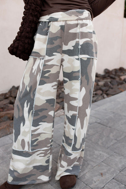 J.HER CAMO For You Cotton Wide Leg Pants