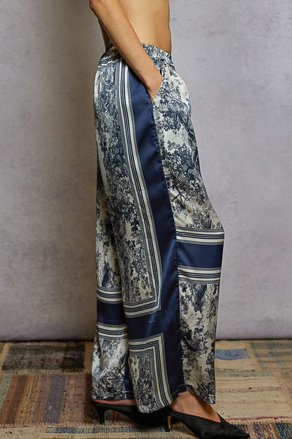 POL Floral Print Wide-Leg Pants