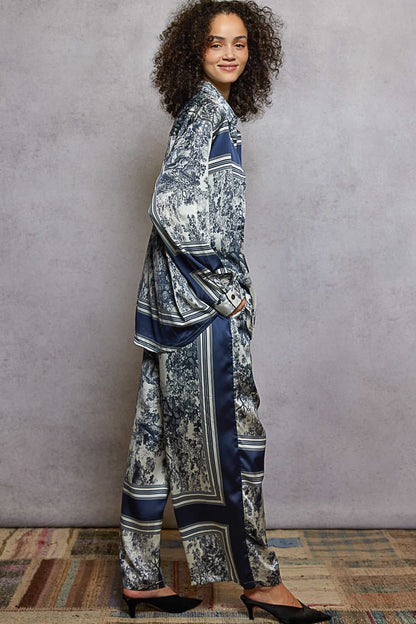 POL Floral Print Wide-Leg Pants