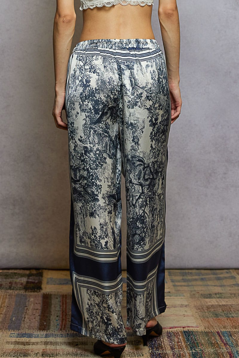 POL Floral Print Wide-Leg Pants