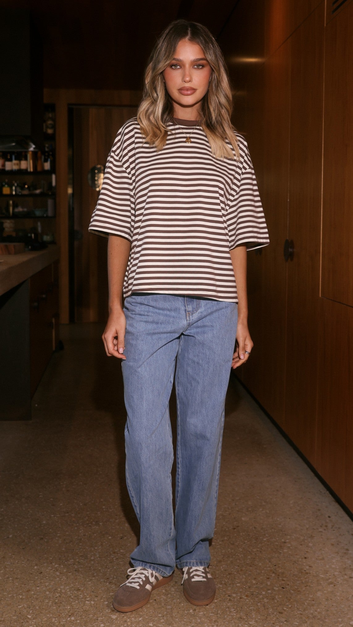 Paige Tee - Chocolate Stripe