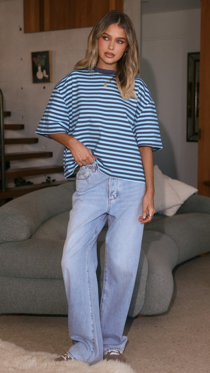 Paige Tee - Blue Stripe