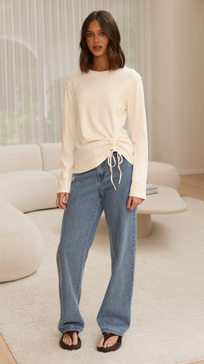 Lydia Long Sleeve Top - Cream