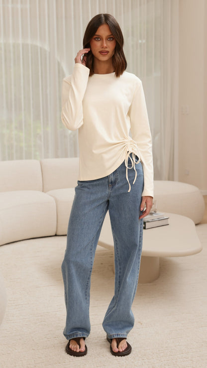 Lydia Long Sleeve Top - Cream