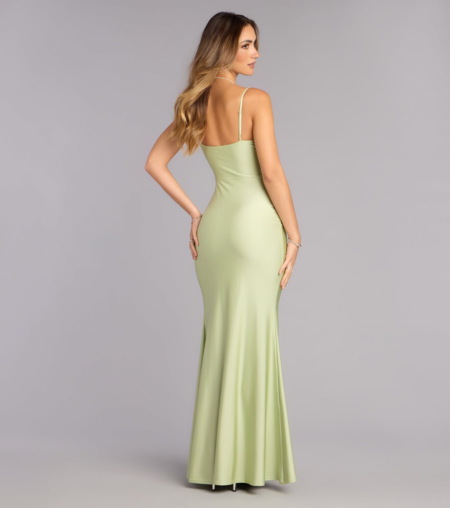 Tricia V-Neck Slit Mermaid Formal Dress