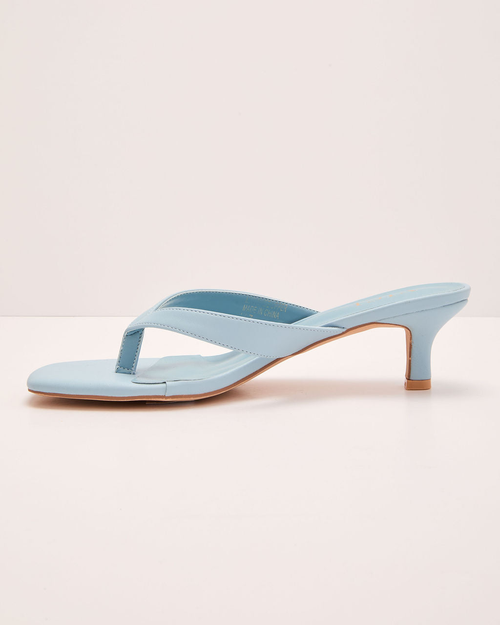 Elisse Vegan Leather Heeled Thong Sandal