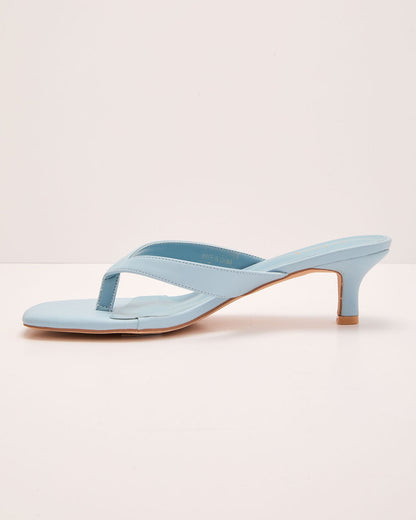 Elisse Vegan Leather Heeled Thong Sandal