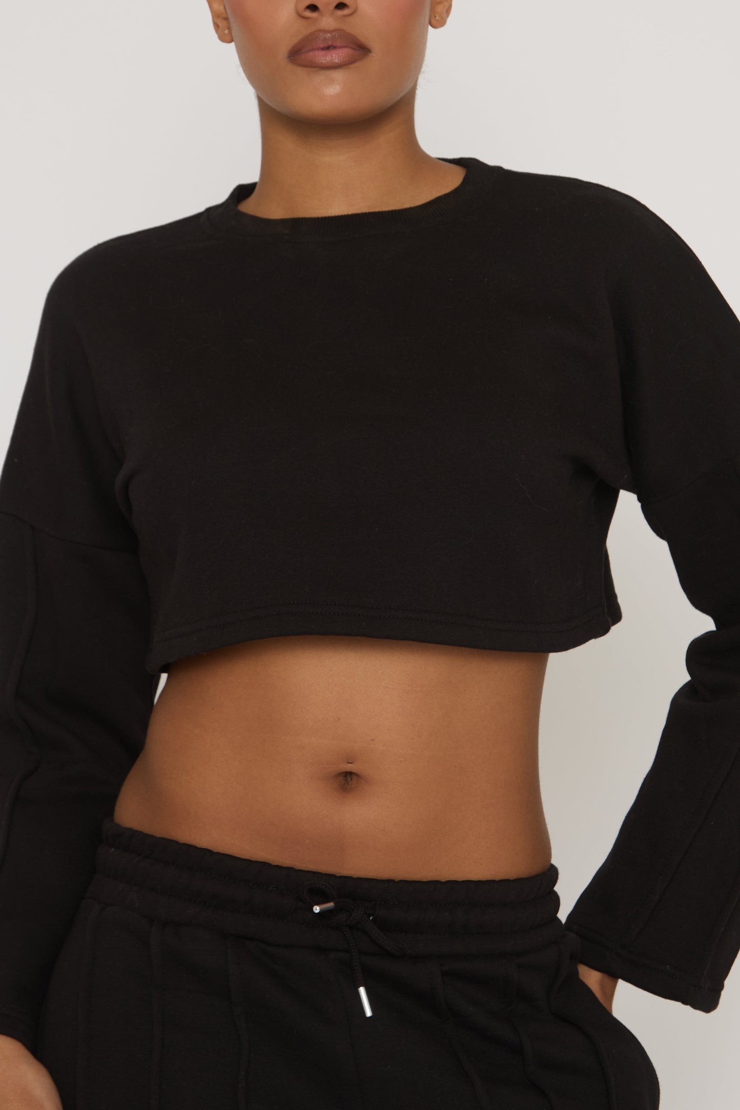 Black Binding Detail Loungewear Co-ord Set - Ceri
