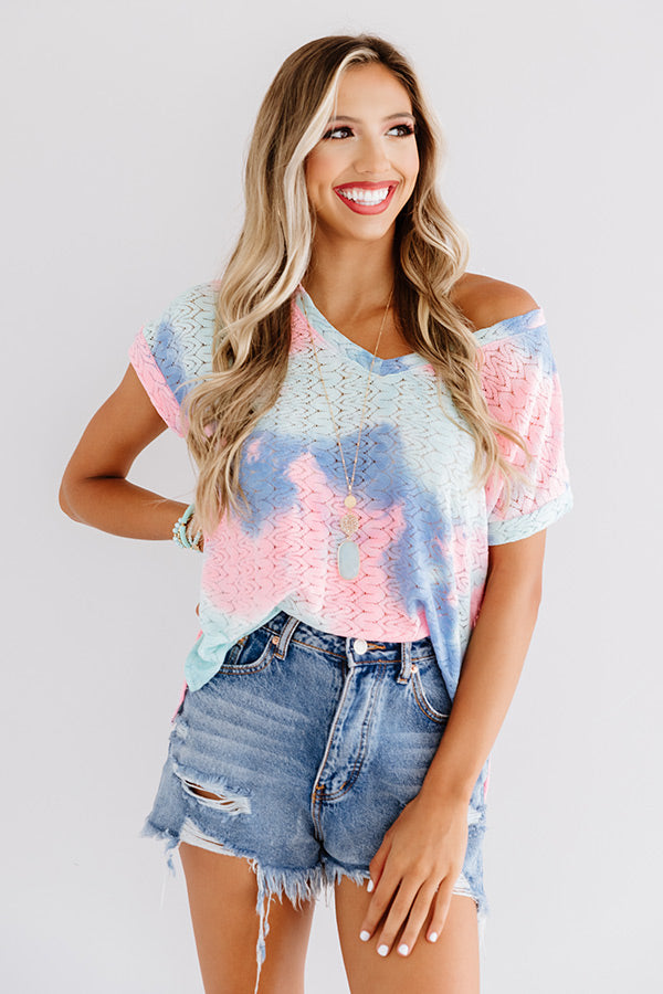 Chasing Fireflies Tie Dye Top In Blue