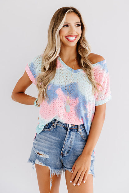 Chasing Fireflies Tie Dye Top In Blue