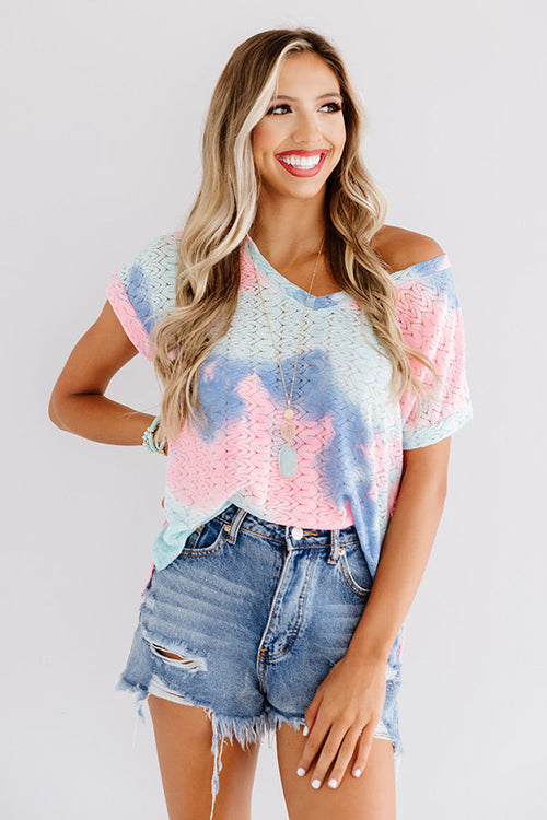 Chasing Fireflies Tie Dye Top In Blue