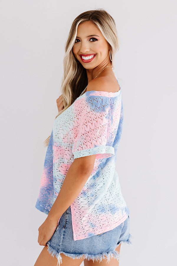 Chasing Fireflies Tie Dye Top In Blue