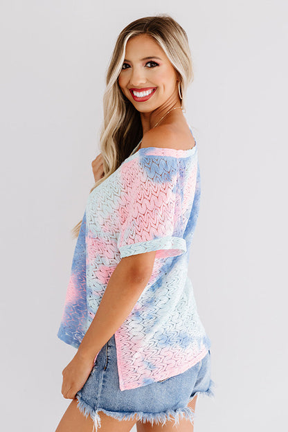 Chasing Fireflies Tie Dye Top In Blue