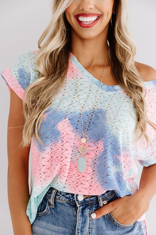 Chasing Fireflies Tie Dye Top In Blue