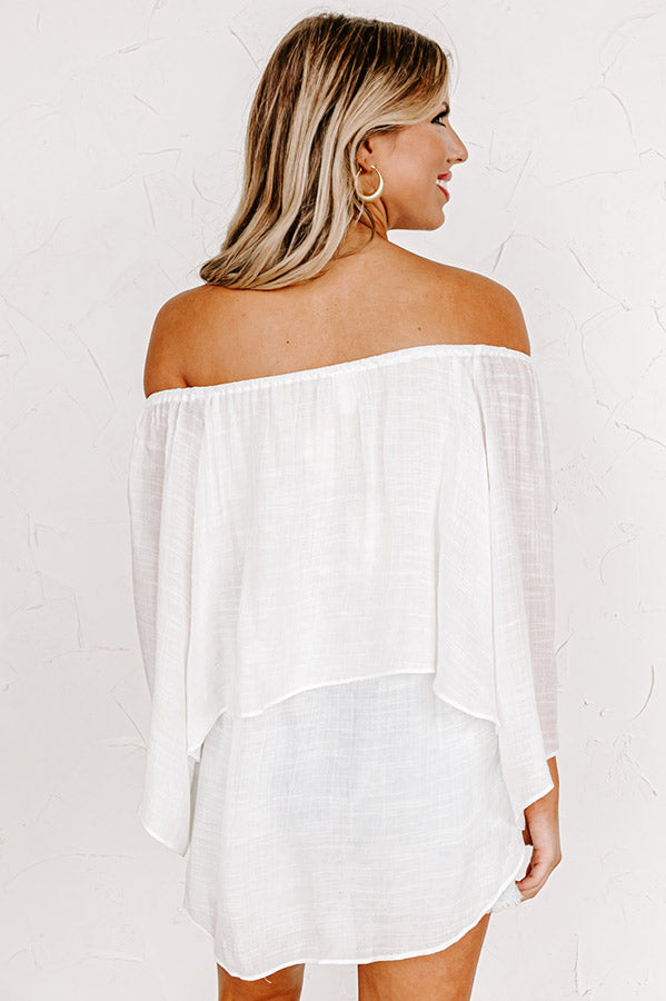 Lovely Day Tiered Shift Top in White